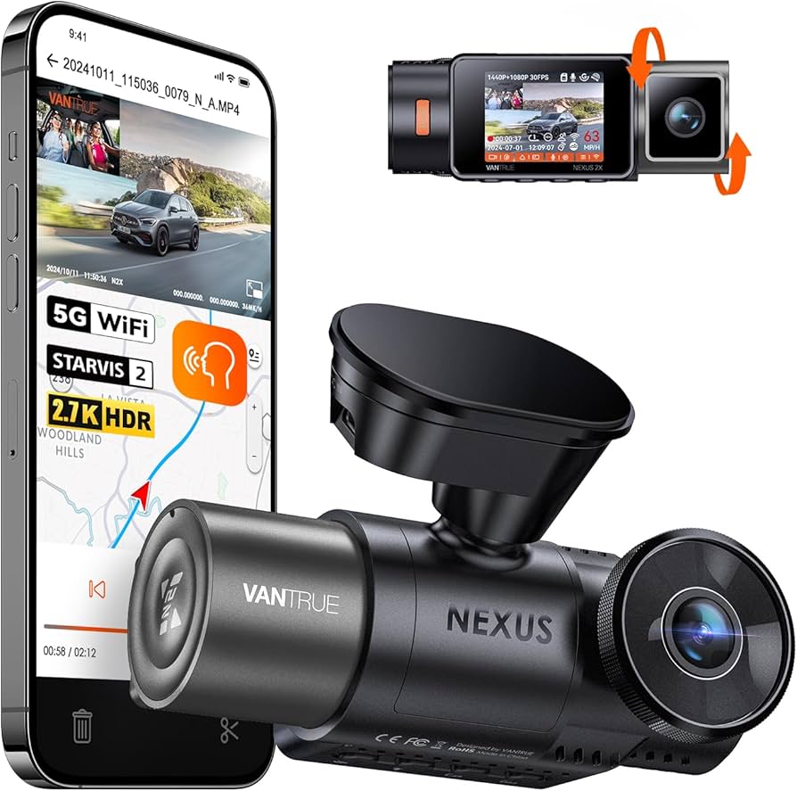 Amazon.com: Vantrue N2X 2.7K Dash Cam Front and Inside, 5G WiFi